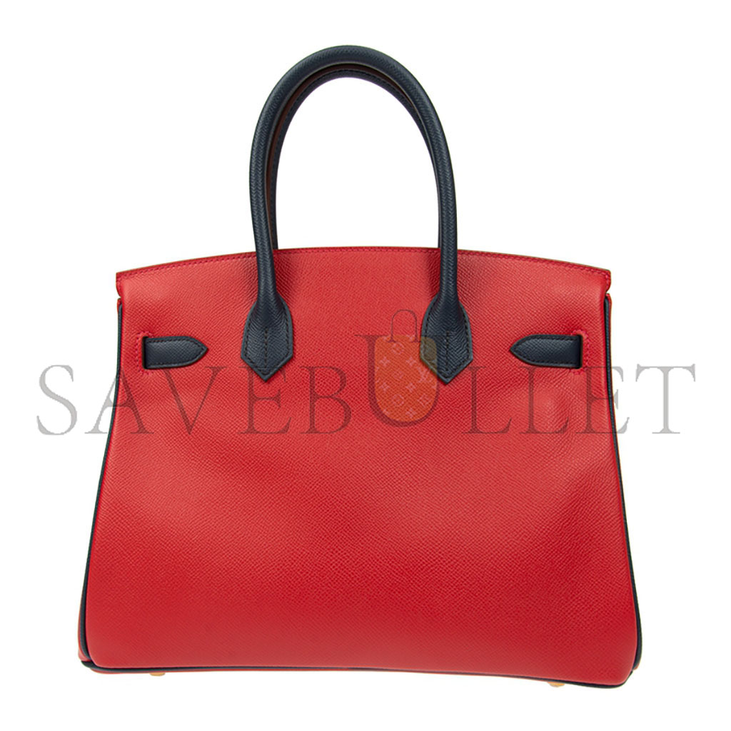 H**mes birkin 30 epsom flag red with black and gold buckle bk30q576epcz (30*23*15cm)
